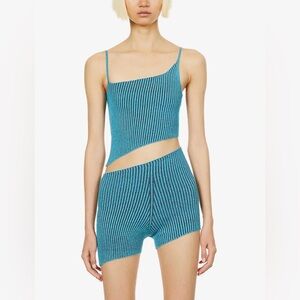 Isa Boulder Parallel Tank Top and Shorts Set Blue Size Large